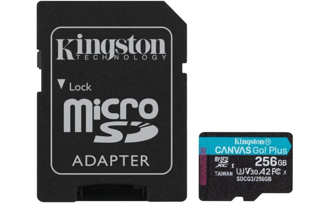 Kingston 256GB Memory Card microSDXC Canvas Go Plus 170MB/s Read UHS-I C10 U3, V30